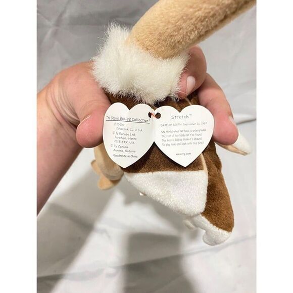 1997 Ty Beanie Baby STRETCH the Ostrich Bird Plush Toy 10 X 5.5 Inch - Picture 7 of 10